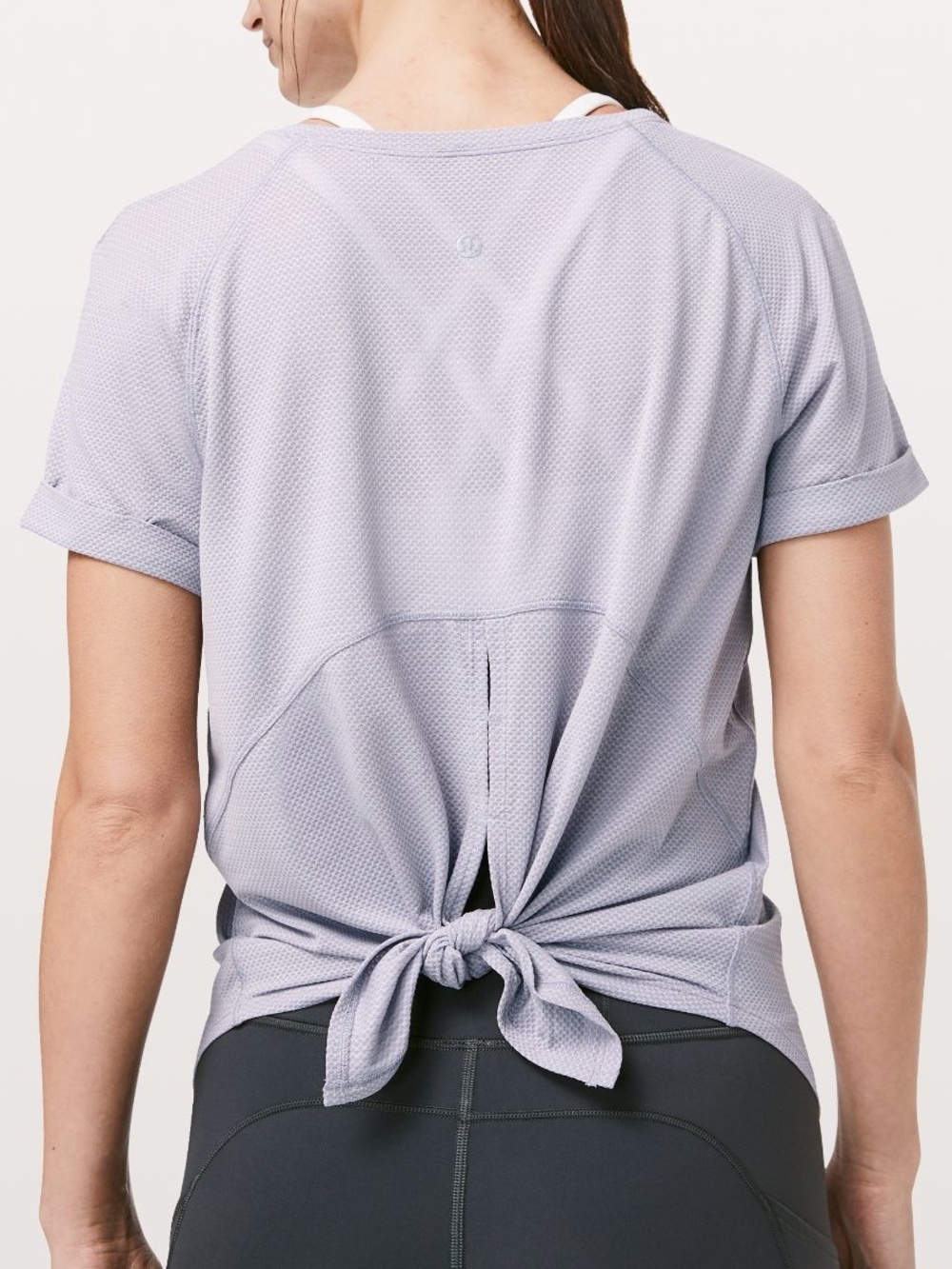 Women’s Lululemon Open Up Tie Back Tee in Lavender Grey | Sz 6(M)